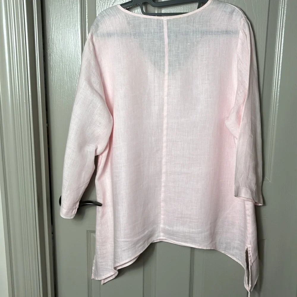 La Fixsun pale pink linen tunic EUC - Picture 5 of 10
